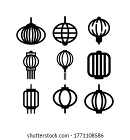 Chinese lamp icon or logo isolated sign symbol vector illustration - Collection of high quality black style vector icons
