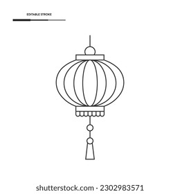 Chinese Lamp Icon Vector Design.