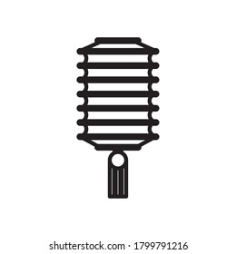 chinese lamp moon festival decoration line style vector illustration design