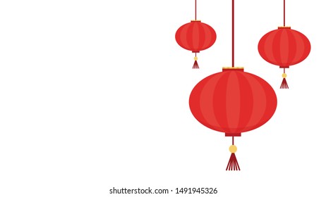 Chinese lamp vector. free space for text. copy space.