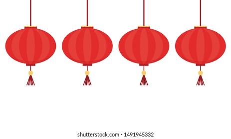 Chinese lamp vector. free space for text. copy space.
