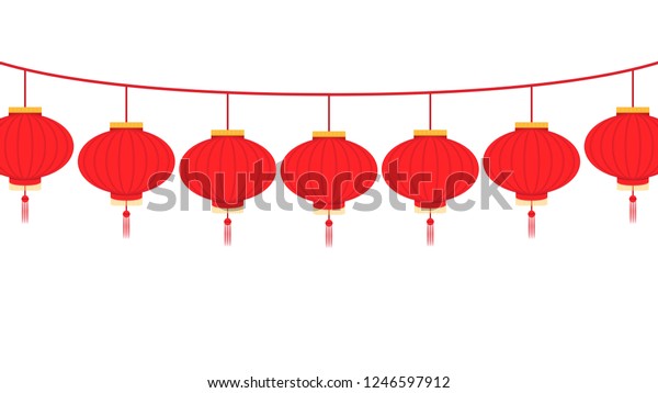 Chinese Lamp Vector Free Space Text Stock Vector (Royalty Free) 1246597912