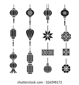 Chinese Lamp,lantern Vector Set