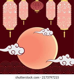 diseño de lámparas y nubes chinas