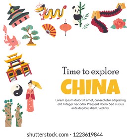 Chinese Landmarks Architecture Building Object Set, Famous Place, Travel and Tourist Attraction