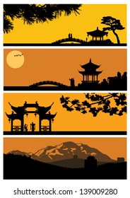 Chinese landscape, vector