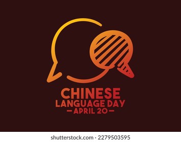 Chinese Language Day design vector. April 20. Gradient background. Poster, banner, card, background. Eps 10.