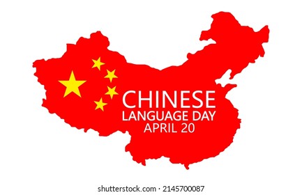 Chinese language day map, vector art illustration.