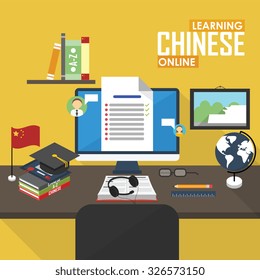 Chinese language learn. Chinese tutorial lesson. Language school. Learning online.