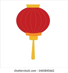 Chinese lantern against white background isolated.  Vector. Asian lamp, oriental design.