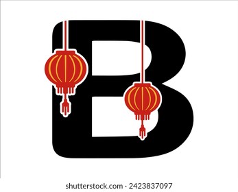 Chinese Lantern Alphabet Letter B
