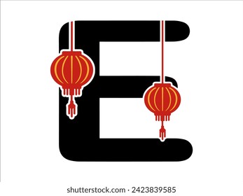Letra china alfabeta linterna E