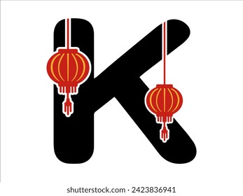 Chinese Lantern Alphabet Letter K