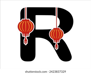 Chinese Lantern Alphabet Letter R