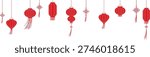Chinese lantern background, red lanterns hanging on isolated background, Chinese New Year lantern banner