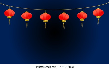 Decoración de fondo de linternas chinas por la noche