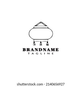 chinese lantern cartoon logo icon design template black modern isolated illustration