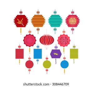 Chinese Lantern Collection. Chinese New Year And Mid Autumn Festival