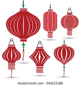 Chinese Lantern Collection set ,vector illustration