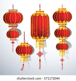 Chinese Lantern Collection set ,vector illustration