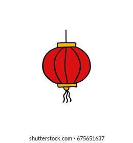 Chinese lantern doodle icon