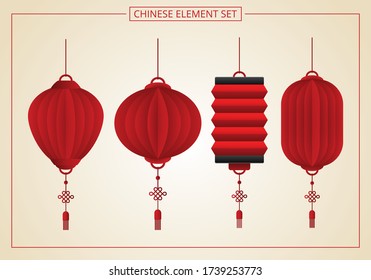 Chinese lantern element in papercut style. Suitable for graphic, banner, card, flyer and many purpose