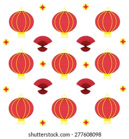 Chinese lantern and fan background