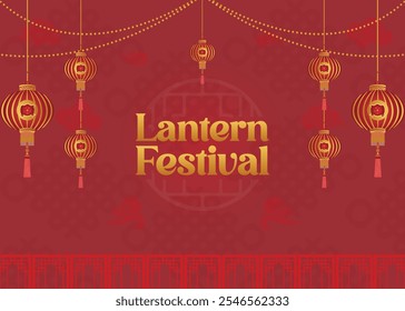 Chinese Lantern Festival blessing card and banner design