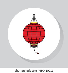 Chinese lantern festival flat icon for apps and websites.