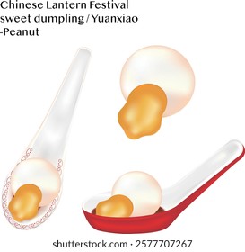 Chinese Lantern Festival sweet dumpling also Yuanxiao-peanut