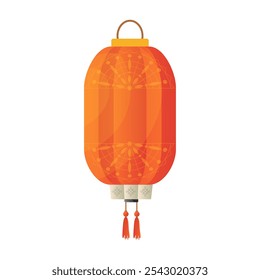 Chinese lantern in flat design. Red paper lamp for asian holiday festival. Vector illustration isolated.