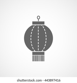 Chinese Lantern Flat Icon On White Background