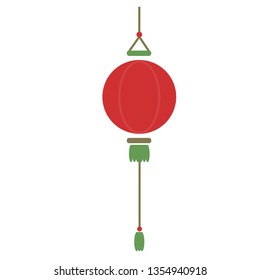 Chinese lantern flat illustration on white