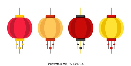 Chinese Lantern in flat style isolated