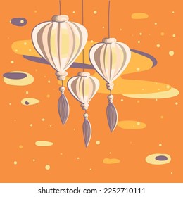 Chinese lantern, hand drawn vector illustrations.