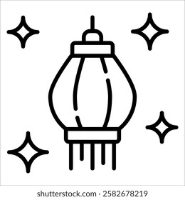 Chinese Lantern Icon Element For Design