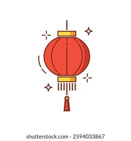 Chinese lantern icon flat design