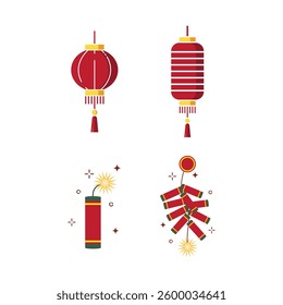 Chinese lantern icon flat design