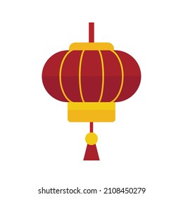 Chinese lantern icon. Flat illustration of chinese lantern vector icon isolated on white background