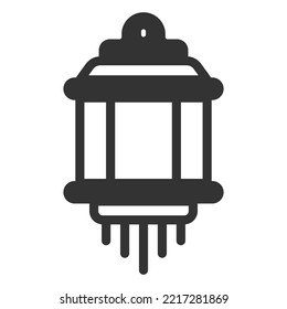 Chinese lantern - icon, illustration on white background, glyph style