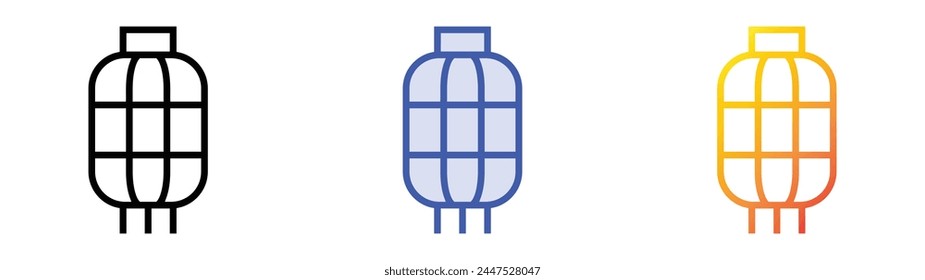 chinese lantern icon. Linear, Blue Fill and Gradient Style Design Isolated On White Background