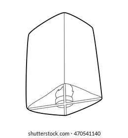 Chinese lantern icon in outline style isolated on white background. Illumination symbol