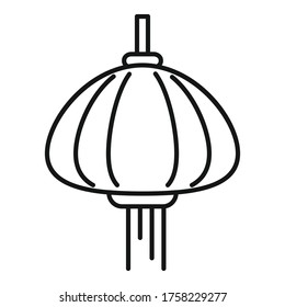 Icono de linterna china. Esquema del icono del vector del linterna chino para el diseño web aislado en fondo blanco