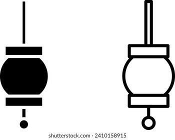 chinese lantern icon, sign, or symbol in glyph and line style isolated on transparent background. Vector illustration