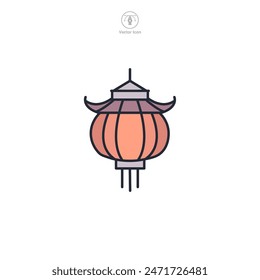 Chinese Lantern Icon theme symbol vector illustration isolated on white background