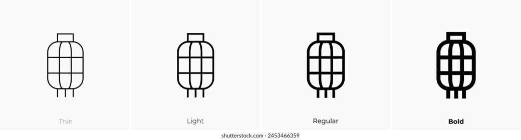chinese lantern icon. Thin, Light Regular And Bold style design isolated on white background