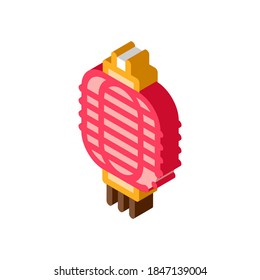 vector de ícono de linterna china. signo de linterna china isométrica. ilustración de símbolo aislado de color