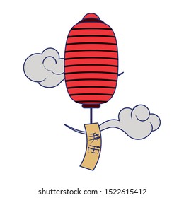 chinese lantern iconover white background, colorful design. vector illustration