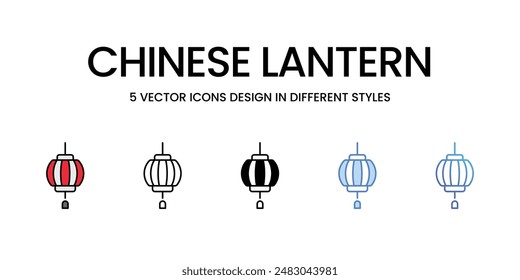 Chinese Lantern icons vector set stock illustration.