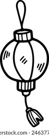 a Chinese lantern illustration Hand drawn in line style